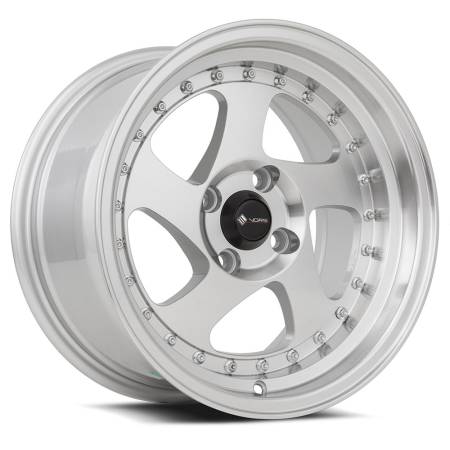 Vors Wheels - Vors Wheels Rim VR2 15x8 4x98 ET20 73.1CB Silver Machine Face Lip Chrome Rivet