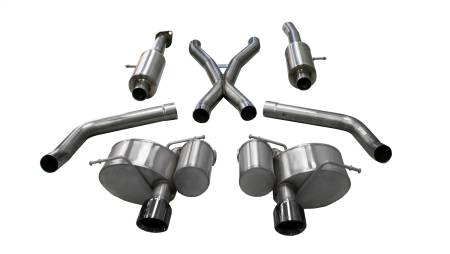 CORSA Performance - Corsa 2012-2013 Jeep Grand Cherokee 6.4L V8 Black Sport Cat-Back Exhaust