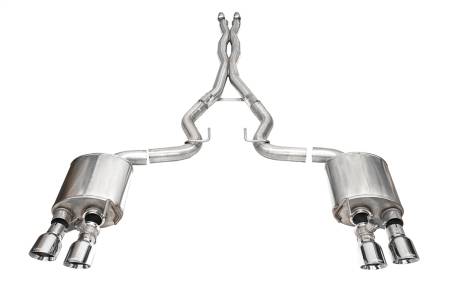 CORSA Performance - Corsa 24+ Ford Mustang Dark Horse 5.0L 3.0in Dual Rear Exit Cat-Back w/Twin 4.5in Polish Slash Tips