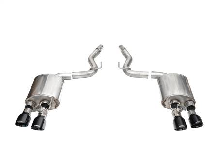 CORSA Performance - Corsa 24+ Ford Mustang Dark Horse 5.0L 3in Dual Rear Axle-Back w/Twin 4.5in Black PVD Slash Tips