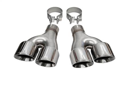 CORSA Performance - Corsa 2011-2021 Jeep Grand Cherokee Twin 2.5in Inlet / 4in Outlet Polished Pro-Series Tip Kit