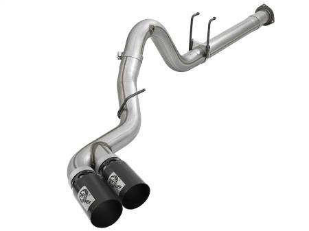 aFe Power (Advanced FLOW Engineering) - aFe Rebel XD 4in SS DPF-Back Exhaust 17-18 FOrd Diesel Trucks V8-6.7L (td) w/ Dual Black Tips