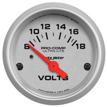 AutoMeter - AutoMeter Ultra-Lite 52mm Short Sweep Electronice Voltage Gauge