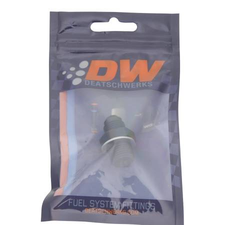 DeatschWerks - DeatschWerks 6AN Male Flare to M16 X 1.5 Male Metric Adapter (Incl Washer) - Anodized Matte Black