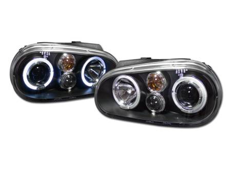I3 Enterprise - I3 99-05 Vw Golf Mk4 Halo Projector Headlights W/Fog Light (Black)