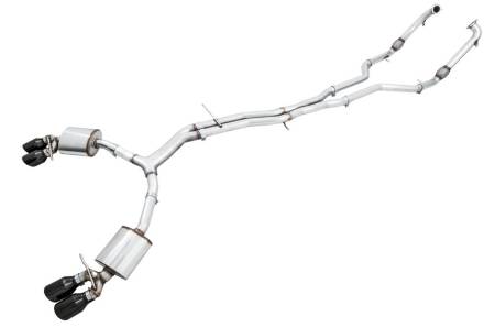 AWE Tuning - AWE Audi B9 S5 Sportback Touring Edition Exhaust - Non-Resonated (Black 102mm Tips)