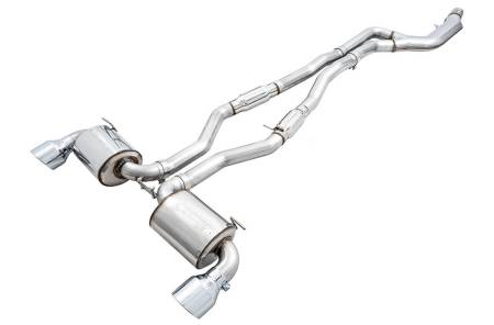 AWE Tuning - AWE 2020 Toyota Supra A90 Resonated Touring Edition Exhaust - 5in Chrome Silver Tips
