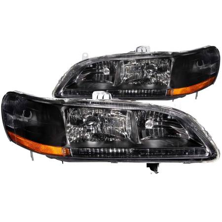 ANZO Headlights, Tail Lights and More  - ANZO 1998-2002 Honda Accord Crystal Headlights Black