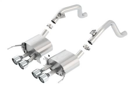 Borla - Borla 14-15 Chevy Corvette C7 w/o AFM w/o NPP Atak Rear Section Exhaust Quad Rd RL Tips