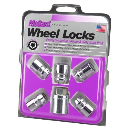 McGard - McGard Wheel Lock Nut Set - 5pk. (Cone Seat) M12X1.5 / 13/16 Hex / 1.28in. Length - Chrome