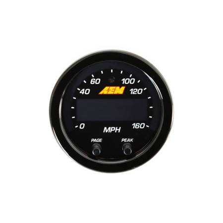 AEM Electronics - AEM X-Series 0-160 MPH Black Bezel w/ Black Face GPS Speedometer Gauge