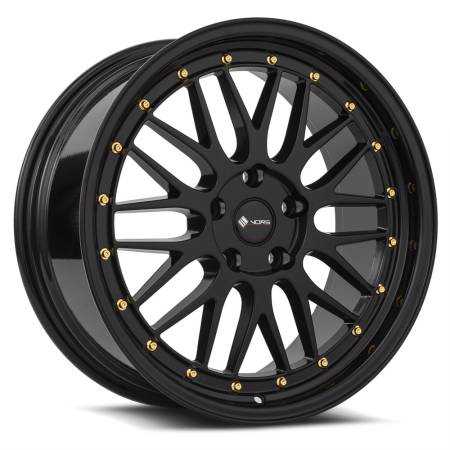 Vors Wheels - Vors Wheels Rim VR8 19x8.5 5x120 ET35 73.1CB All Black Gold Rivet