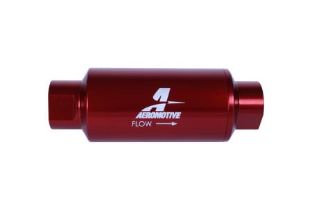Aeromotive - Aeromotive In-Line Filter - (AN-10) 10 Micron Microglass Element Red Anodize Finish