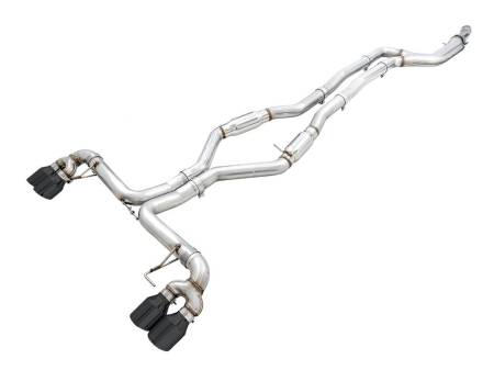 AWE Tuning - AWE 2019+ BMW M340i (G20) Track Edition Exhaust - Quad Diamond Black Tips