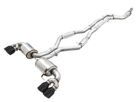 AWE Tuning - AWE 2019+ BMW M340i (G20) Resonated Touring Edition Exhaust - Quad Diamond Black Tips