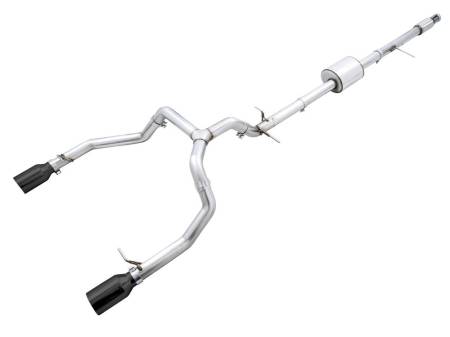 AWE Tuning - AWE 4th Gen GM 1500 5.3L 0FG Catback Split Rear Exit (Flat Bumper) - Dual Diamond Tips