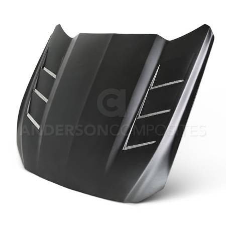 Anderson Composites - Anderson Composites 15-16 Ford Mustang (Excl. GT350/GT350R) Fiberglass Heat Extractor Hood