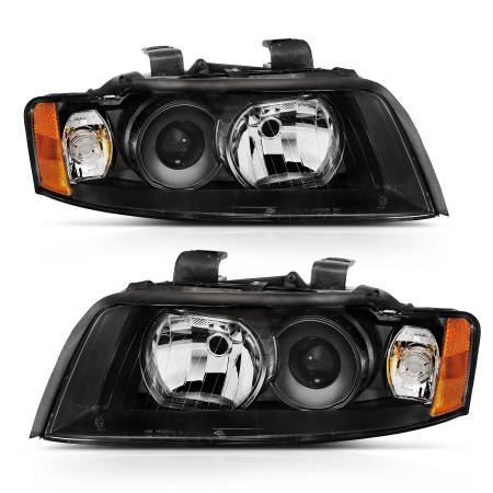 ANZO Headlights, Tail Lights and More  - ANZO 2002-2005 Audi A4 Projector Headlight Black G2 (Halogen Type)