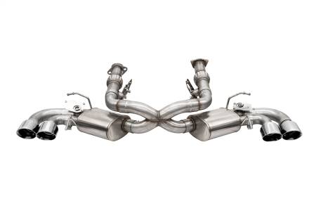 CORSA Performance - Corsa 20-25 Corvette C8 3in Valved Cat-Back 4.5in Pol Quad Tips Fits Factory Perf Exhaust DeletesAFM