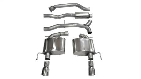 CORSA Performance - Corsa 2013-2019 Cadillac ATS Sedan 2.0L A/T Polished Sport Dual Rear Cat-Back Exhaust