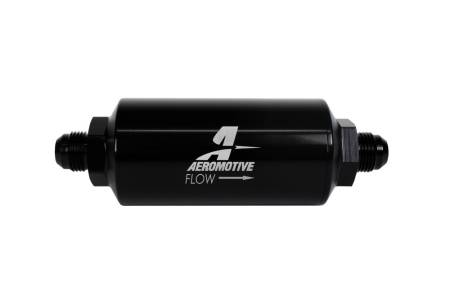 Aeromotive - Aeromotive In-Line Filter - (AN -8 Male) 40 Micron Stainless Mesh Element Bright Dip Black Finish