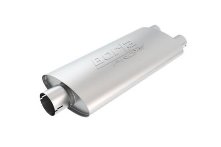 Borla - Borla Universal Center/Dual Oval 3in In / 2.5in Out 19in x 4in x 9.5in Notched PRO-XS Muffler