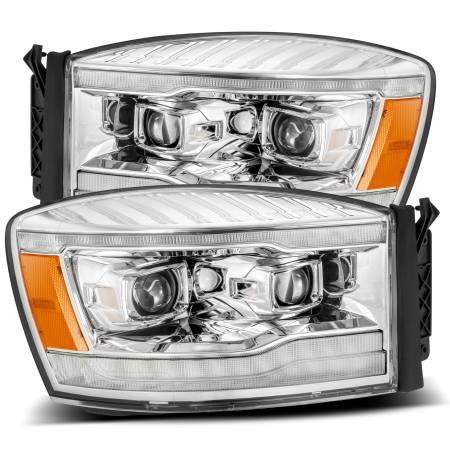 AlphaRex - AlphaRex 06-08 Dodge Ram 1500HD LUXX LED Projector Headlights Plank Style Chrome w/Seq Signal/DRL