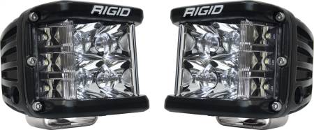 Rigid Industries - RIGID D-SS PRO Side Shooter, Spot Optic, Surface Mount, Black Housing, Pair