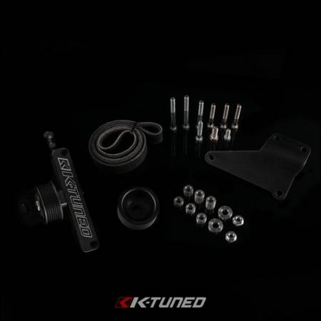 K-Tuned - K-Tuned AC & PS Elim. Pulley Kit - Universal (K20, K24, EP3) - Black