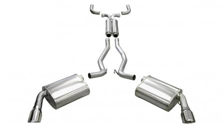 CORSA Performance - Corsa 2010-2015 Chevrolet Camaro Coupe SS 6.2L V8 Auto Polished Sport Cat-Back + XO Exhaust