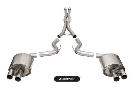 CORSA Performance - Corsa 2015-2020 Ford Mustang GT350/R 5.2L V8 Dual Rear Cat-Back- Stainless Dual Rear Exit