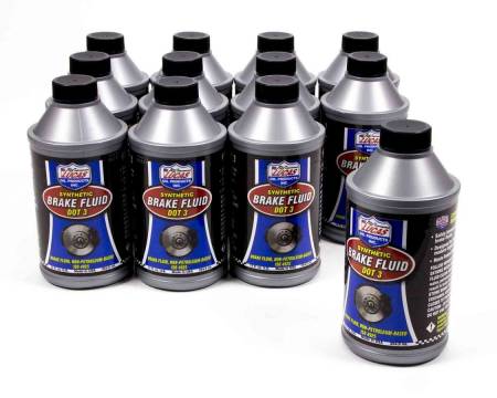 LUCAS OIL - Lucas Brake Fluid - DOT 3 - Synthetic - 12 oz Bottle - Set of 12 10825
