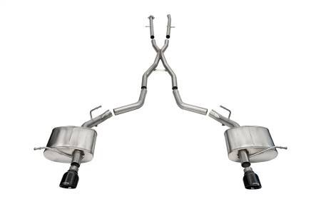 CORSA Performance - Corsa 2011-2025 Dodge Durango Xtreme 2.5in Cat-Back Dual Rear Exit w/ Single 4.5in Black PVD Tips