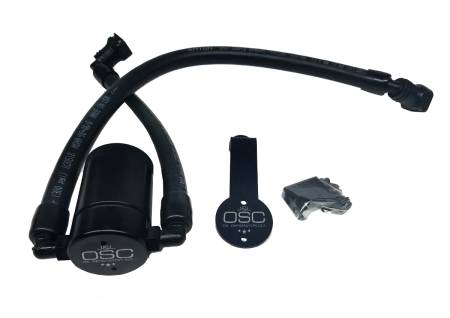 J&L Oil Separator Co - J&L 2011-2017 Ford Mustang GT Driver Side Oil Separator 3.0 - Black Anodized