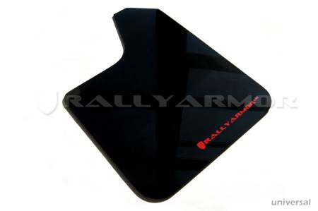 Rally Armor - Rally Armor Universal fitment (no hardware) UR Black Mud Flap w/ Red Logo