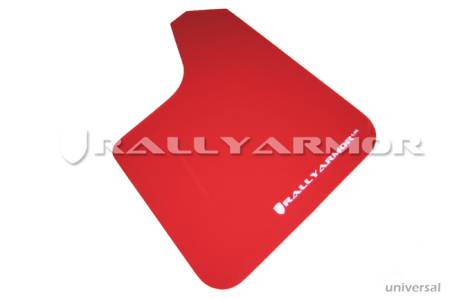 Rally Armor - Rally Armor Universal fitment (no hardware) UR Red Mud Flap w/ White Logo