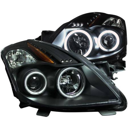 ANZO Headlights, Tail Lights and More  - ANZO 2008-2009 Nissan Altima (2 Door ONLY) Projector Headlights w/ Halo Black (CCFL)