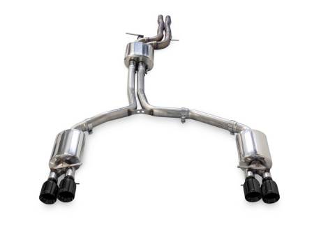 AWE Tuning - AWE Audi C7.5 A6 3.0T Touring Edition Exhaust - Quad Outlet Diamond Black Tips