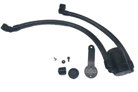 J&L Oil Separator Co - J&L 2018-2022 Ford Mustang GT Driver Side Oil Separator 3.0 - Black Anodized
