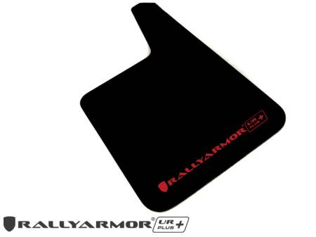 Rally Armor - Rally Armor Larger Universal fitment (no hardware) UR Plus Black Mud Flap w/ Red Logo