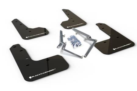 Rally Armor - Rally Armor 17-19 Honda Civic Sport Touring UR Black Mud Flap w/ White Logo