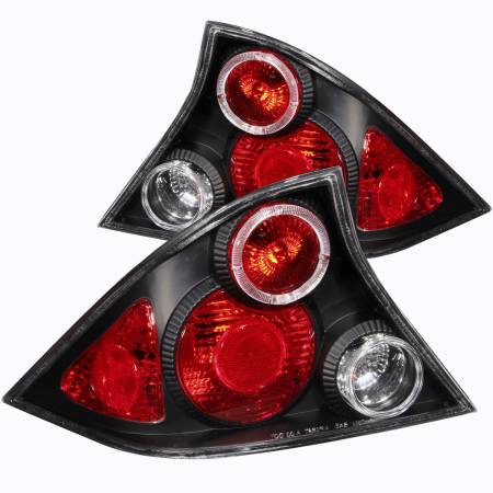 ANZO Headlights, Tail Lights and More  - ANZO 2001-2003 Honda Civic Taillights Black w/ Halo