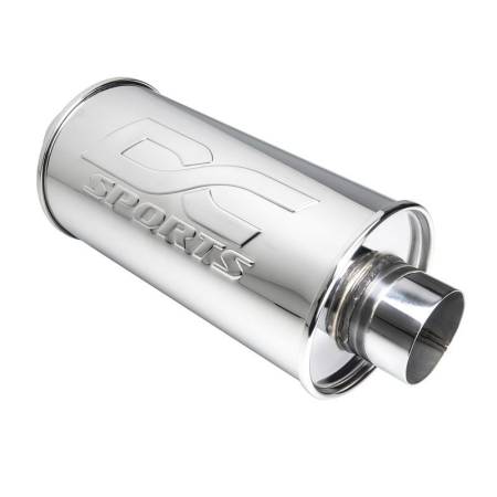DC Sports - DC Sports Universal Round Muffler 2.5" Inlet 2.5" Outlet
