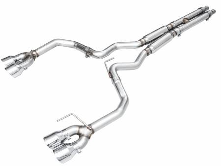 AWE Tuning - AWE 2024 Ford Mustang GT Fastback S650 RWD Track Edition Catback Exhaust w/ Quad Chrome Silver Tips