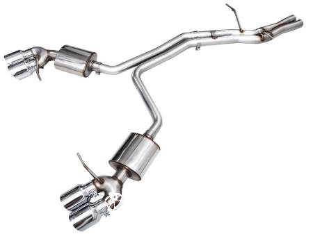 AWE Tuning - AWE 19-21 Porsche Macan 3.0T/2.9TT Touring Edition Catback Exhaust w/ Chrome Silver Tips