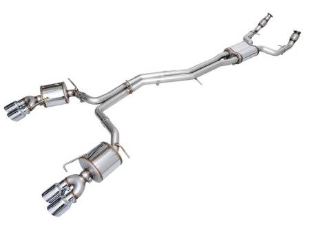 AWE Tuning - AWE 19-23 Audi C8 S6/S7 2.9T V6 AWD Touring Edition Exhaust - Chrome Silver Tips