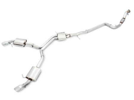 AWE Tuning - AWE Audi B9 A4 Touring Edition Exhaust Dual Outlet - Chrome Silver Tips (Includes DP)