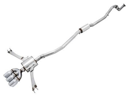 AWE Tuning - AWE 2016+ Honda Civic Si Touring Edition Exhaust w/Front Pipe & Triple Chrome Silver Tips