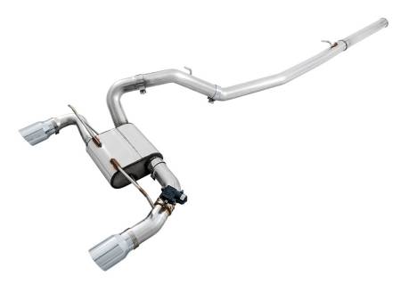 AWE Tuning - AWE Ford Focus RS SwitchPath Cat-back Exhaust - Chrome Silver Tips