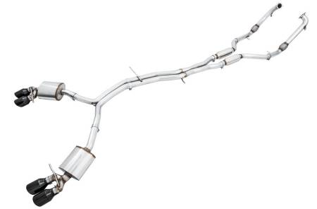 AWE Tuning - AWE Audi B9 S4 SwitchPath Exhaust - Non-Resonated (Black 102mm Tips)